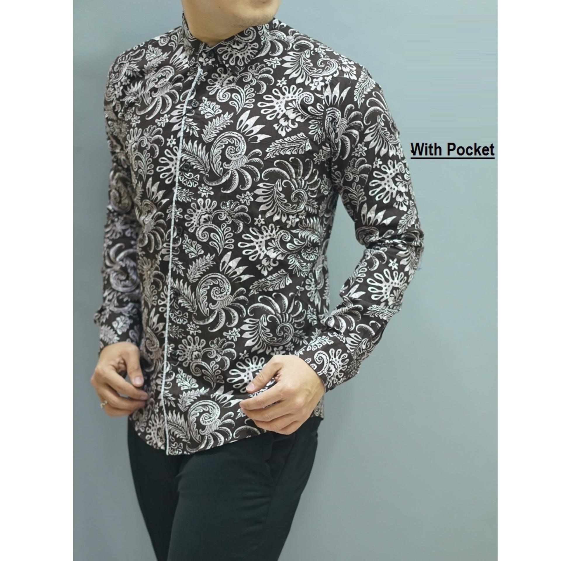 Jual Kemeja Batik Slimfit Pria H978c hitam Kombinasi Muslim Koko Source · Kemeja Batik Slimfit BWS015